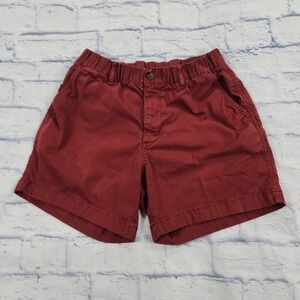 Bear Bottom Shorts MENS M 5.5" Chino Casual Elastic Waist Pockets Stretch Red
